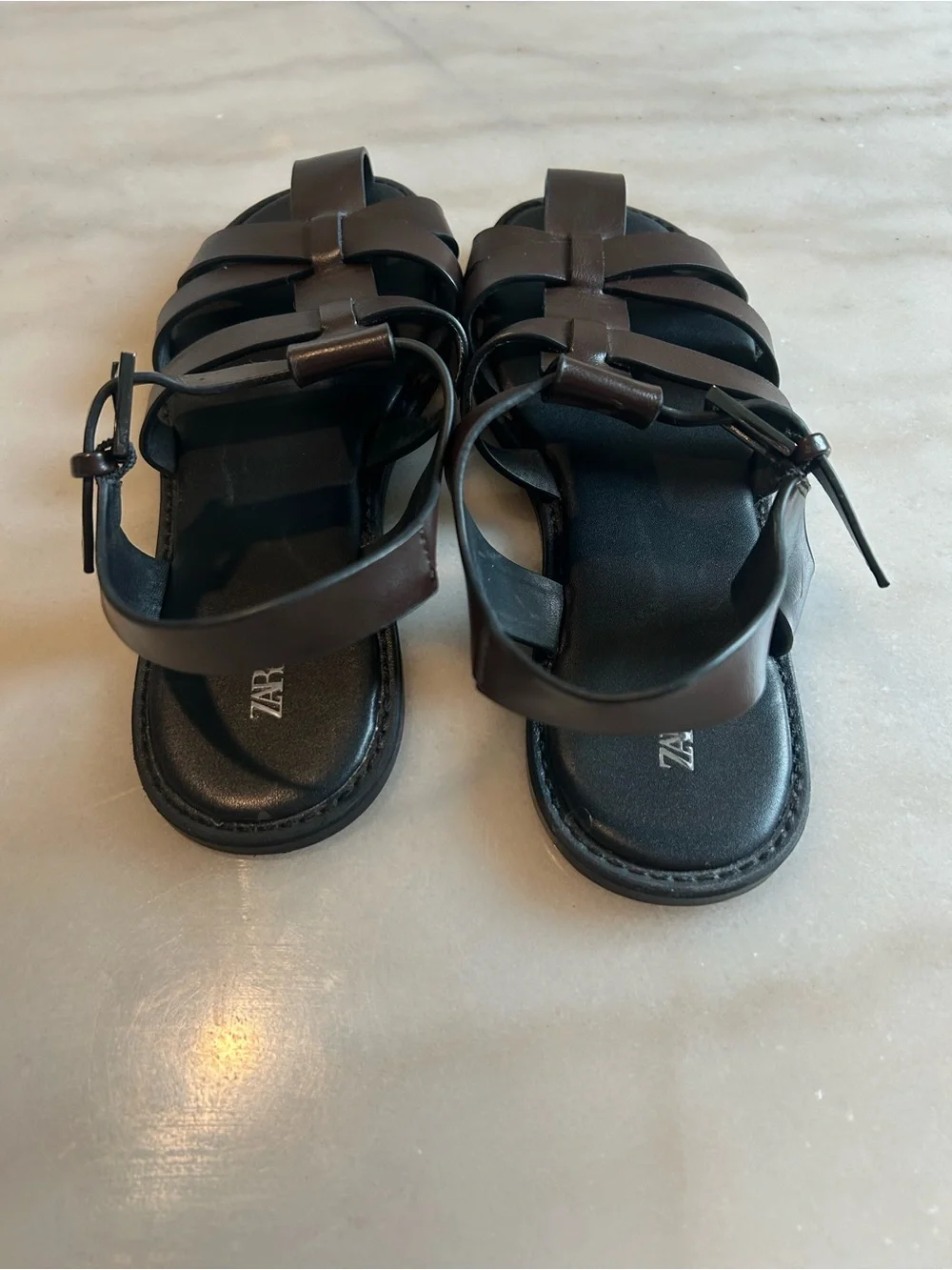 Sold!!!Brown Leather Cage Gladiator Sandals Size 37⁠  size us - Picture 3 of 9